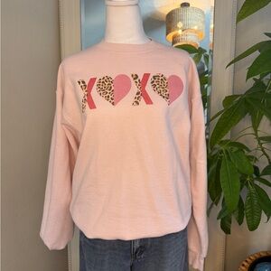 Soft Pink XOXO Women's Crewneck Sweatshirt